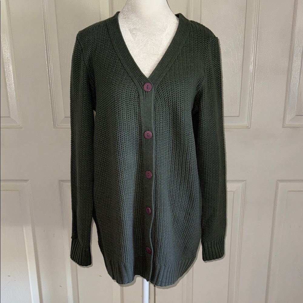 Anthropologie Chan Luu Gray Wool Button Front Cardigan